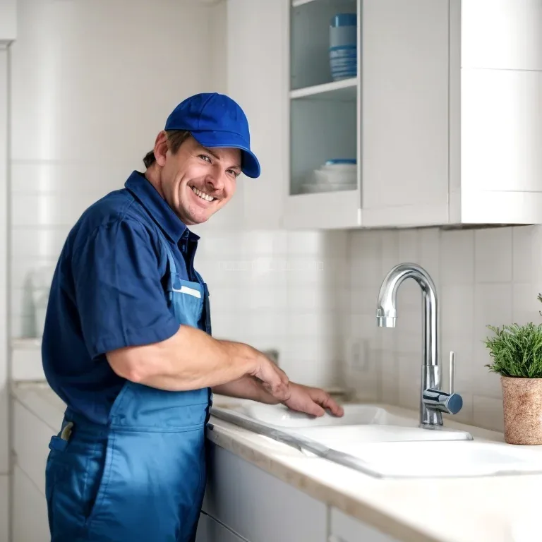 Instalación de lavabo moderno